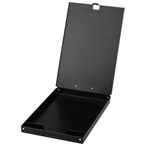ZCZN Aluminum Clipboard with Storage, 2 Pack Recycled Metal Clipboard Box, Form Holder, Suitable for School, Office, Jobsite or Medical Staff, 9.25 x 13.78 Inches, Black