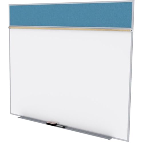 Ghent's Vinyl 5' x 10' Bulletin & Mag. Whiteboard A-Set in Ocean Blue