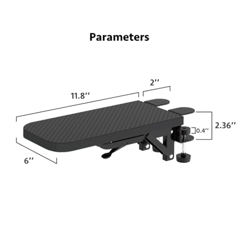 HONJIE Black Computer Arm Rest for Desk – Sturdy Mouse Arm Support, Office & Home Use