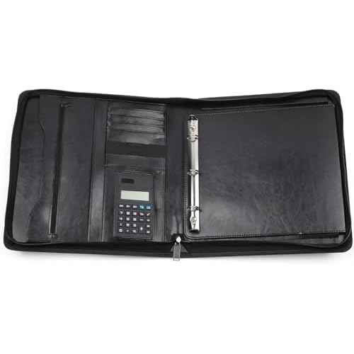 3 Ring Check Binder Portfolio, For Home Accountant & End-Stub Deskbook Checks - 3-on-a-Page Business Checks, Fit 3 & 9 Holes Check, Can Hold 250 Checks, Vinyl Leather Cover