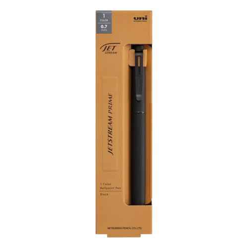 Uni Jetstream Prime Twist-Action Single Ballpoint Pen, 0.7mm Medium Point, Oil-Based Black Ink, Metal Body, Black (SXK350007.24)