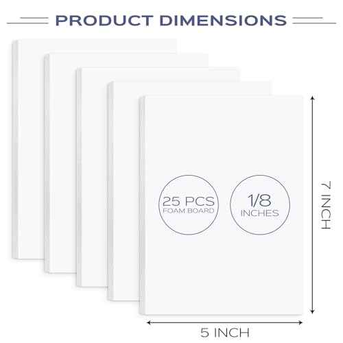 Golden State Art 25 Pack 5x7 Foam Boards 1/8 Inch Thickness White Foam Poster Boards for Presentation Signage Sheet for School Crafts Office Art Projects