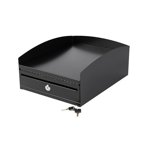 Huron Locking Desktop Inbox Tray, Black Commercial Grade Steel