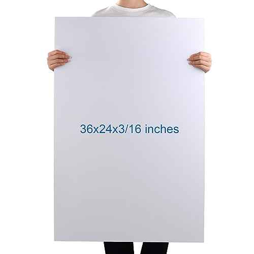 Foam Board 24 x 36 x 3/16" (5mm) - 12 Pack - White Poster Board, Acid Free, Double Sided, Rigid, Sign Board Foamboard for Mounting, Crafts, Paintings Prints, Art, Display, Presentation and Projects