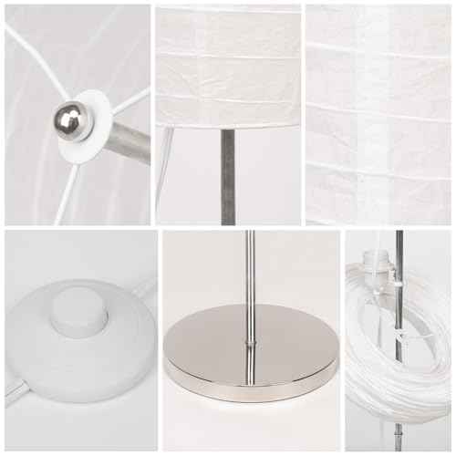 Paper Floor Lamp, Rice Paper Lamp for Living Room, Japanese Floor Lamp Rice Shade for Bedroom, Office& Living Room-Beige(Oval)