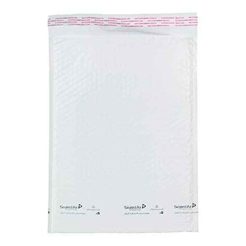 Sealed Air Jiffy TuffGard Cushioned Shipping Mailing Envelope, Case of 100, Bubble Mailer Made with BubbleWrap, #5 - 10.5" x 16", White