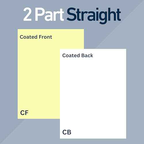 2 Part Straight NCR Carbonless Paper (5914), 8.5" x 11" Collated Paper, 1 Ream, 250 Sets, 500 Sheets, 92 Bright, CB White/CF Canary - Ideal for Laser/Digital Printers & Perfect for Quality Duplicates