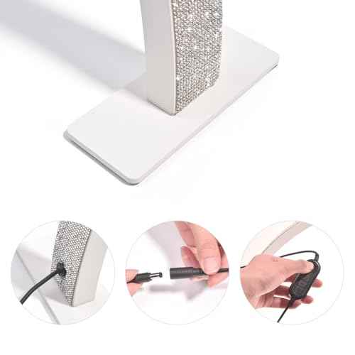KADS Half Moon Nail Lamp for Desk, 22.6In Stepless Adjustment Lash Lamp, 3000K-6000K, Tattoo Lighting Lamp, Nail Desk Lamp (White)