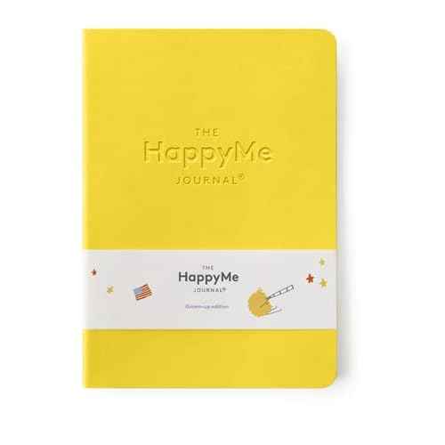 HappyMe - Adult Growth Journal, Wellness Notebook with 180 Pages, Daily Prompts for Gratitude, Positivity, Self-Discovery, Reflection, and Affirmations, Ideal for Ages 18+, in English (US), (Yellow)