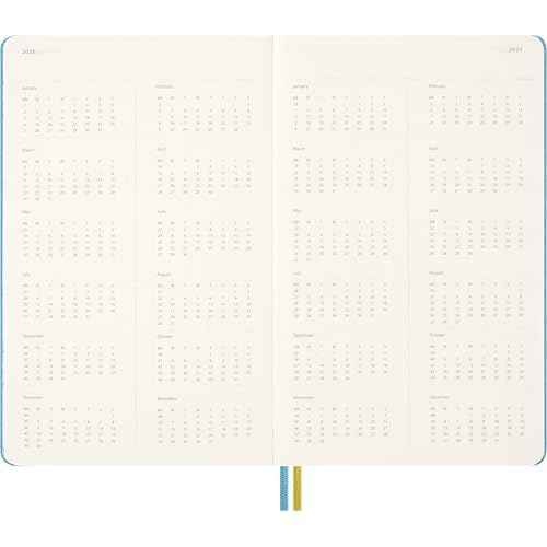 Moleskine Limited Edition Peanuts 'Charlie & Lucy' 18 Month 2025-2026 Weekly Planner, Hard Cover, Large (5" x 8.25"), Reef Blue, 208 pages