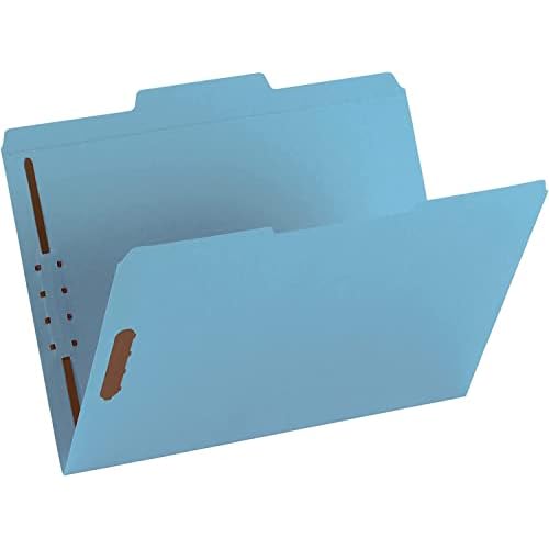 100 Blue End tab Fastener File Folders, Reinforced Straight Cut Tab, Durable 2 Prongs for Standard Medical Files, Office Reports, and More, Letter Size, Blue, 100 Pack