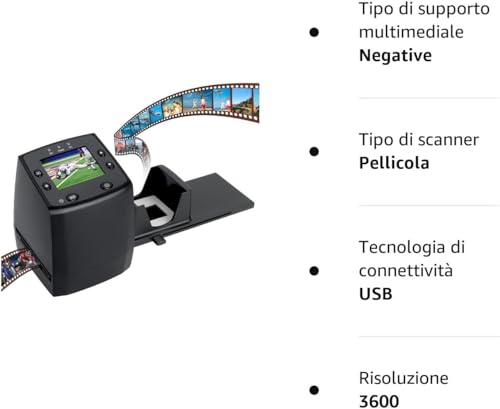 High Resolution 135 Film Negative & Slide Scanner - Convert to Digital JPEG with SD Card