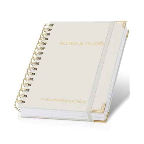 ZICOTO Aesthetic Daily Planner And Notebook With Hourly Schedule - Beautiful Spiral To do List Notepad For Work/Home to Organize Tasks And Appointments - Stylish School/Office Supplies Book For Women