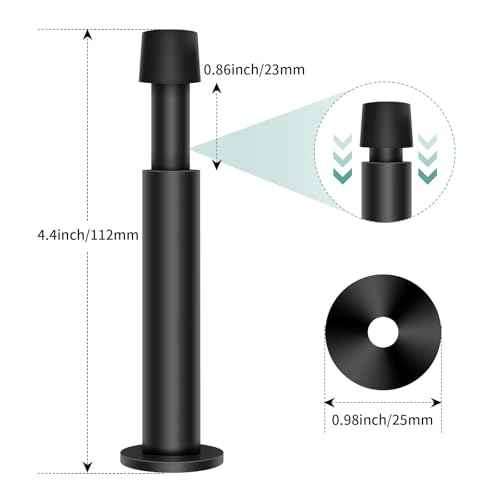 KOLAKO 20 Pack Black Door Stops - Spring Door Stop, 4.4 Inch Doorstop, Wall Protector