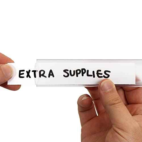 SmartSign Shelf Clip Label Holder | 1.125" x 6" Clear Plastic, for 1" Thick Shelves, Pack of 10