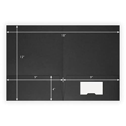 The Gallery Collection, 25 Count, Black, Welcome Pocket Folders, Gold Foil Stamped, for HR Professionals (9 x 12)