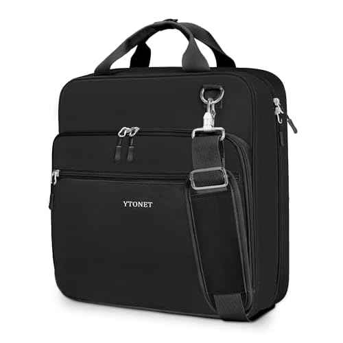 Ytonet Zipper Binder with Shoulder Strap, 3 Inch 3 Ring Binder with Zipper, 600 Sheets Large Capacity Waterproof School Binders Organizer for Son Boys Girls Students Fit 15.6 Inch Laptop, Black