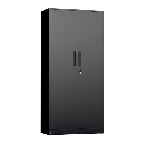 Metal Storage Cabinet with Lock, 72" H Lockable Locking Doors, Steel