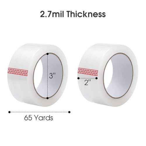Pacific Mailer Packing Tape 36 Rolls 1.88 inches 65 Yards 2.7mil Total 2340 Yards Heavy Duty Clear Packaging Tape for Shipping Packaging Moving Sealing Refill for Packaging Shipping