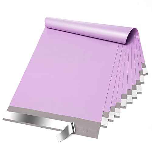 Fuxury Poly Mailers 10x13 Inch 100 Pcs, Heavy Duty Shipping Bags for Clothing, Strong Adhesive Shipping Envelopes for Small Business, Self Seal Mailers Poly Bags Mailing Envelopes Purple