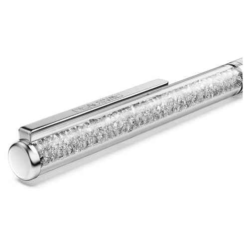 Swarovski Crystalline Silk ballpoint pen, White, White lacquered, Chrome Plated