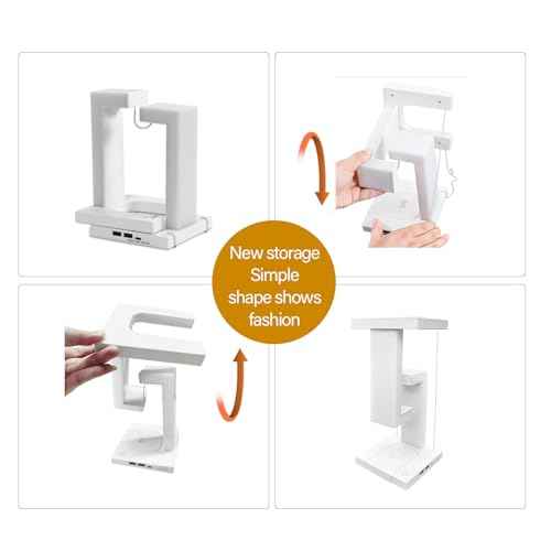 LED Wireless Charging Desk Lamp - Anti-Gravity Suspension Design, 3-Level Touch and Adjustable Brightness, USB-C Port, Suitable for Home Office, Study, Reading, College Dormitory