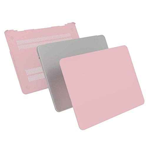 iCasso Case Compatible with MacBook Air 13 inch Case 2010-2017 Release Model A1369/A1466 Bundle Set, Plastic Hard Case Shell, Sleeve Bag, Screen Protector, Keyboard Cover and Dust Plug - Pink