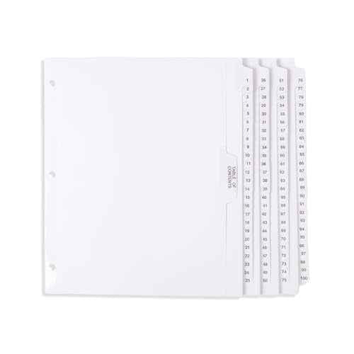 Blue Summit 1-100 Numbered Dividers for 3 Ring Binder, Exhibit Tabs Style Side for Legal Work, Numbered Tabs, 101 Number Dividers