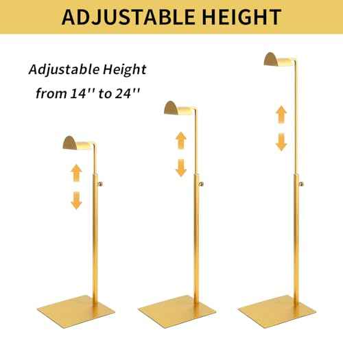 Purse Display Stand,3 Pack Gold Purse Stands for Display,Stainless Steel Handbag Display Stand, Height Adjustable Shoulder Bag Holder, for Commercial Stores And Parties
