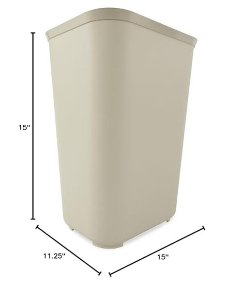 Rubbermaid Commercial Products Fire Resistant Wastebasket 40 Qt/10 Gal Beige, for Hospitals/Schools/Hotels/Offices