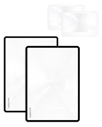 2pcs Magnifying Sheet 3X Lightweight Flat Optical Plastic Fresnel Lens for Reading, Maps & Small Prints