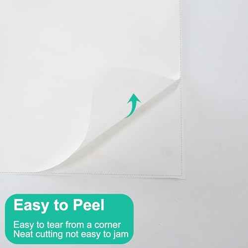 L LIKED 30 Printable White Sticker Paper Full Sheet Label, Matte, 8.5" x 11" for Laser & Inkjet Printers (30 Sheets)