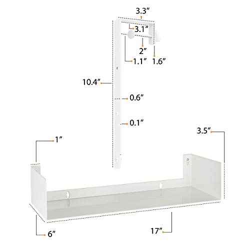 Wallniture Bali Cubicle Organizer, Metal Bookshelf with Buro Hanger Cubicle Hooks, White