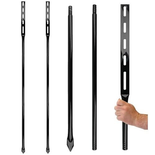 2-Pack Heavy Duty Metal Stakes for Yard Signs, 54 inches Long Holder for Outdoor Lawn Bar Parking Garage Event, Black, Hardware Included