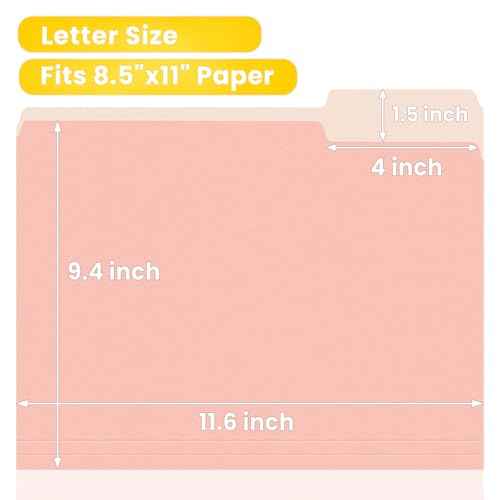 SUNEE File Folders, 36 Pack Manilla Folders 8.5 x 11, 12 Colors Folder Office Organization Home School Folders for Documents Files Paper