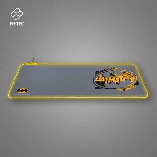 FRTEC - XL Batman RGB LED Light Mouse and Keyboard Pad, Plug and Play, Smooth Surface, Non Slip