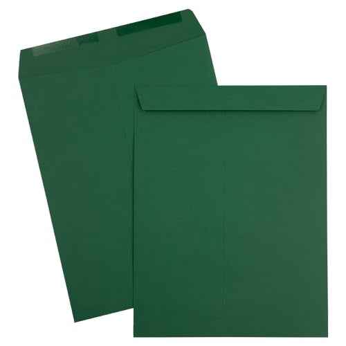 JAM PAPER 10 x 13 Open End Catalog Premium Envelopes - Dark Green - 50/pack