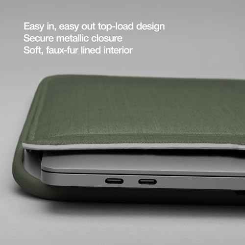 Incase ICON Sleeve with Woolenex - MacBook Pro 14 inch Case - 2025, 2024, 2023, 2022, 2021, M5, M4, M3, M2, M1 - Fitted MacBook Case, Laptop Sleeve, Hard Cover, Durable, Lightweight - Huntmaster Green