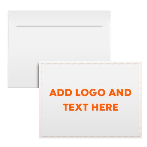 Custom 9x12 Booklet Envelopes - Upload Logo & Return Address - Bright White, Sturdy, 50 Pack