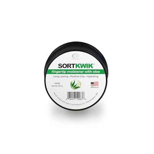 LEE 10083 Sortkwik Fingertip Moistener with Aloe ? Non-Toxic, Odorless Grip Enhancer for Paper Sorting and Money Counting ? 3/8 oz, Clear (Pack of 3)
