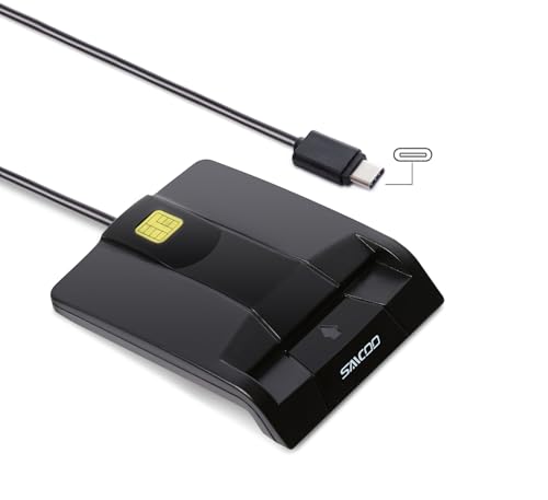 Saicoo Type C Smart Card Reader DOD Military CAC USB-C Access Card Reader for Windows & Mac