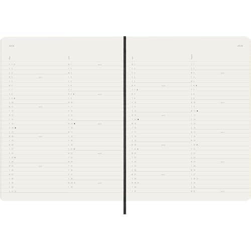 Moleskine Classic 12 Month 2026 Monthly Planner, Soft Cover, XL (7.5" x 9.75"), Black, 128 pages