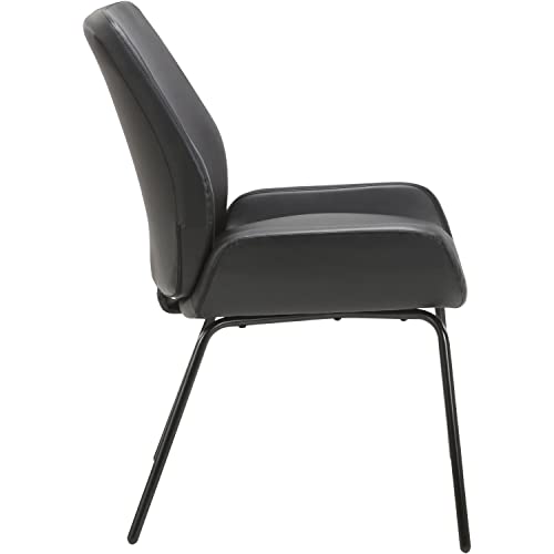 Lorell LLR68574 Bonded Leather U-Shaped Seat Guest Chair
