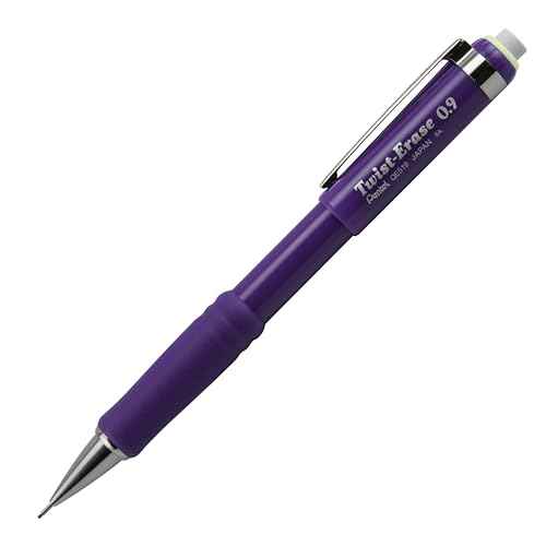 Pentel Twist-Erase III Mechanical Pencil, (0.9mm), Bold Line, Violet Barrel, Pack of 4 (QE519BP4V)