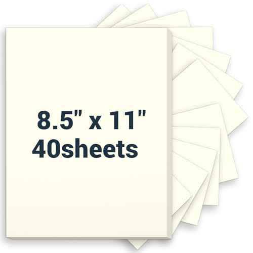 Cardstock 8.5 x 11, Thick Printer Paper 75 lb/200 gsm, 40 Sheets Cream Card Stock, Off White Heavy Card stock, CardStock Paper for Invitations, Diy Cards, Business Cards, Menus, Crafts, Drawing etc