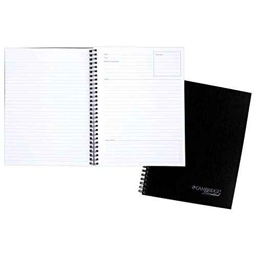 Cambridge Limited Notebook, 9-1/2¡± x 7-1/4¡±, 80 Sheet Business/Meeting Notebook, Black, 4 Pack (06982)