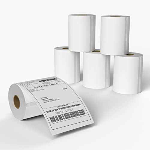 MFLABEL¢ç 6 Rolls Dymo 1744907 Compatible Labels for 4XL | 4"x6" Thermal Shipping Labels (220/Roll) + 24 Free Fragile Stickers | No Ink/Toner Needed! Compatible with Zebra Printers