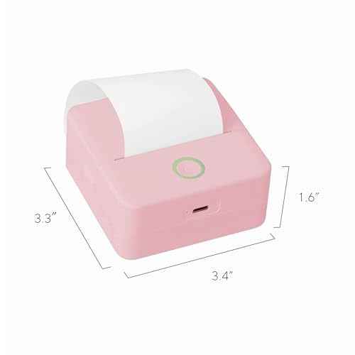 Core Innovations Wireless Mini Portable Inkless Thermal Printer & LabelMaker + Paper Pink