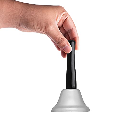 Silver Steel Hand Bell for Weddings Events & Emergency Use - 4 Inch