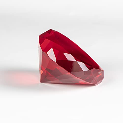 Qianwei Red Heart-Shaped Crystal Diamond Paperweight 80mm Gift for Women & Anniversary
